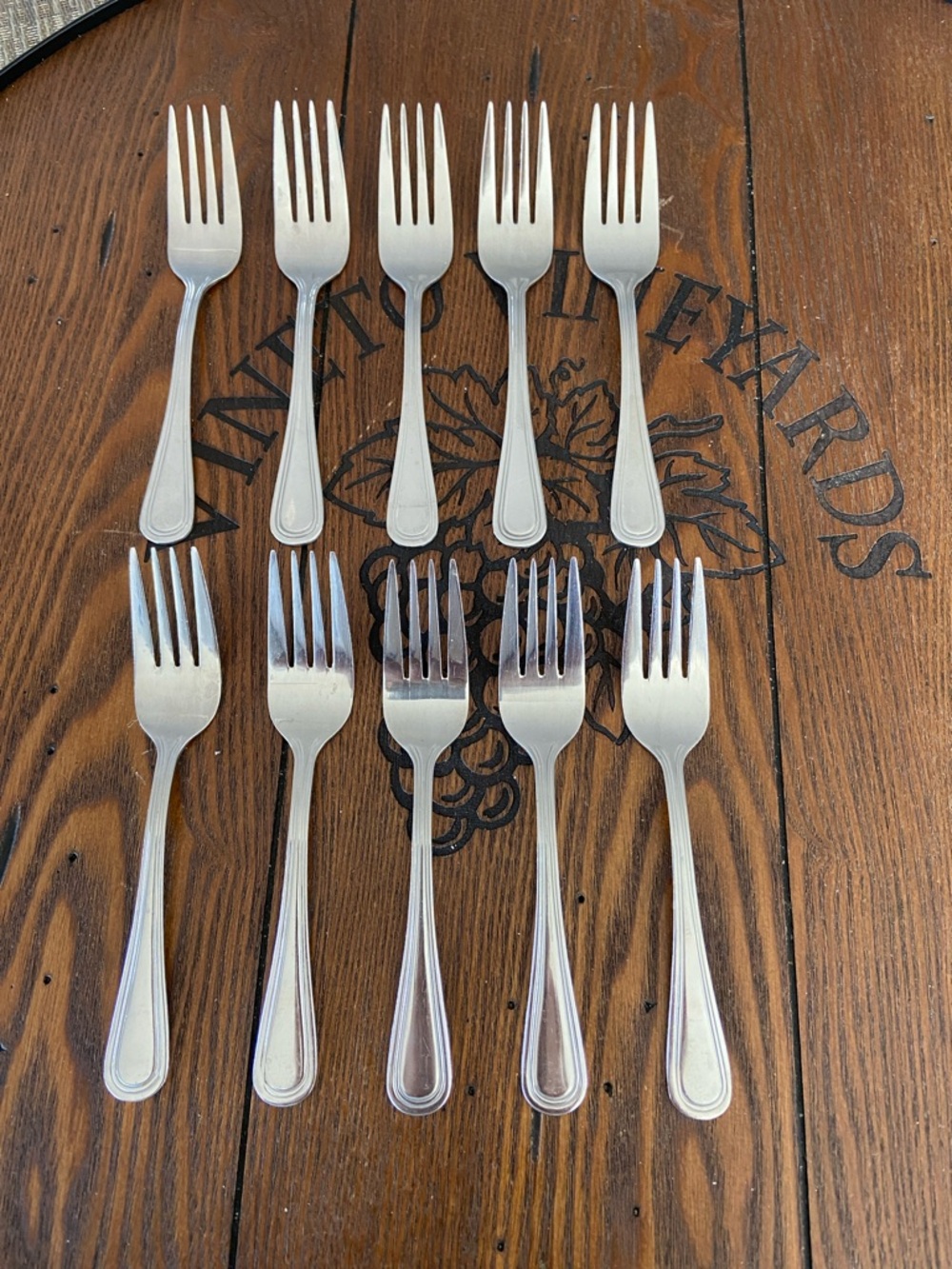 Stainless Steel Dinner Forks - Silver (Set of 10)